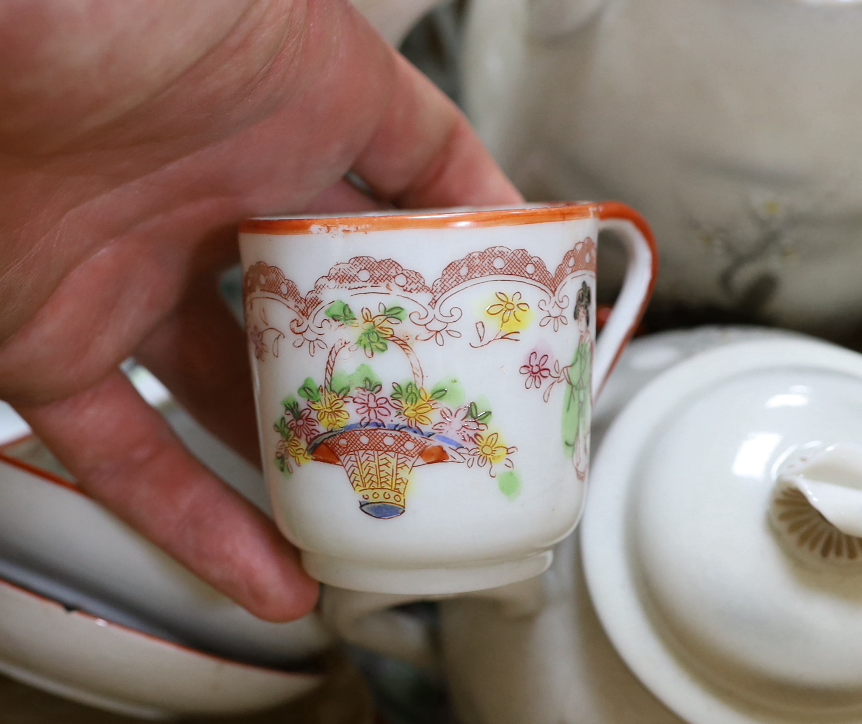 A quantity of various Chinese and Japanese porcelain including eggshell